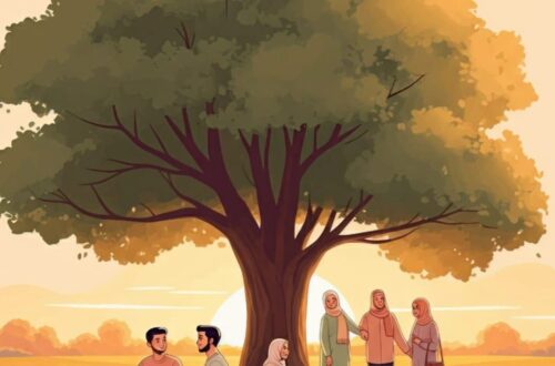 A couple engaging in a modest and respectful conversation, symbolizing the principles of halal dating.
