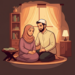 Muslim couple in a cozy private setting